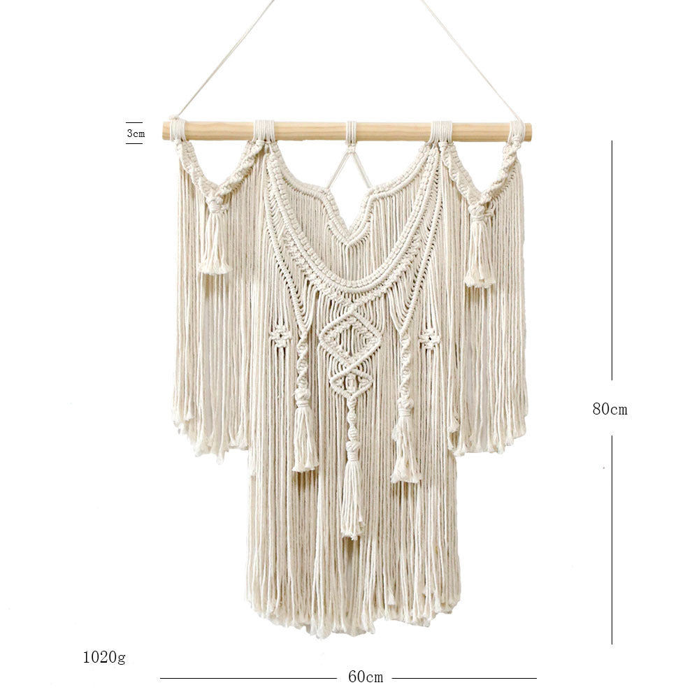 Room Decor Hand Woven Tapestry Wall Curtains With Bohemian Leaves - DropOnline.co