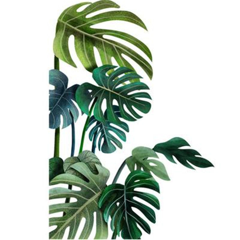 Tropical Plant Turtle Leaf Wall Sticker Home Decor  Beach Palm Leave Art Wall Decal For Kids Room Living Room Bedroom Mural - DropOnline.co