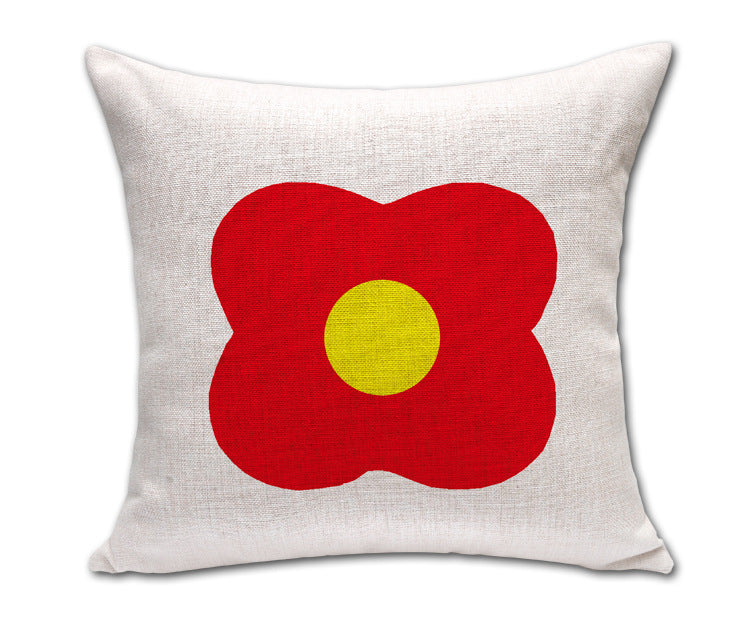 Simple Petals Four-Leaf Clover Cotton And Linen Sofa Cushion Cover - DropOnline.co