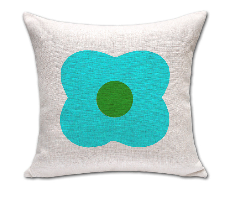 Simple Petals Four-Leaf Clover Cotton And Linen Sofa Cushion Cover - DropOnline.co