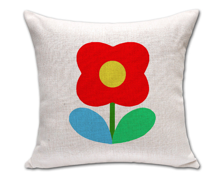 Simple Petals Four-Leaf Clover Cotton And Linen Sofa Cushion Cover - DropOnline.co