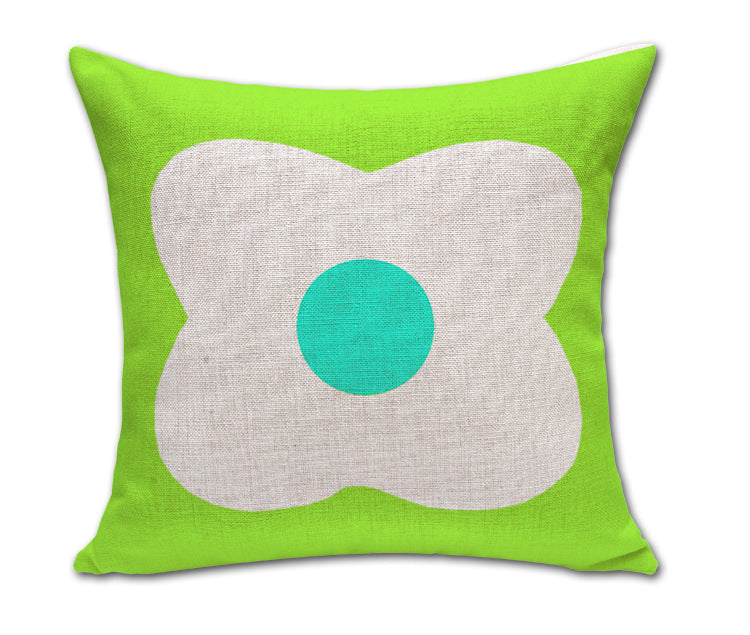 Simple Petals Four-Leaf Clover Cotton And Linen Sofa Cushion Cover - DropOnline.co