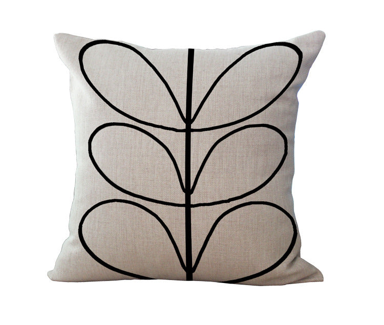 Simple Petals Four-Leaf Clover Cotton And Linen Sofa Cushion Cover - DropOnline.co