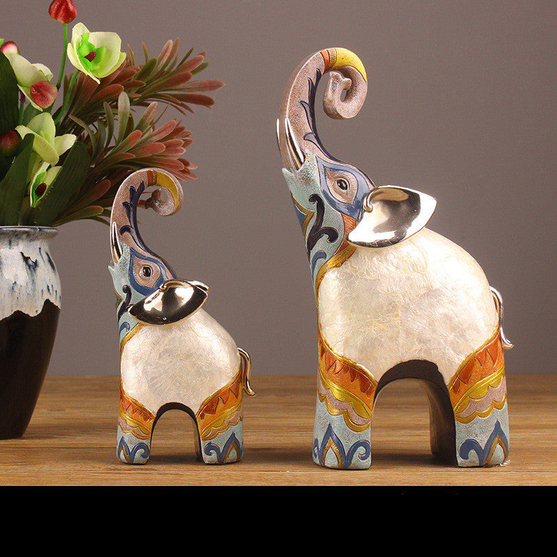 Elegant Resin Elephant Figurine - Decorative Sculpture for Home & Office - DropOnline.co