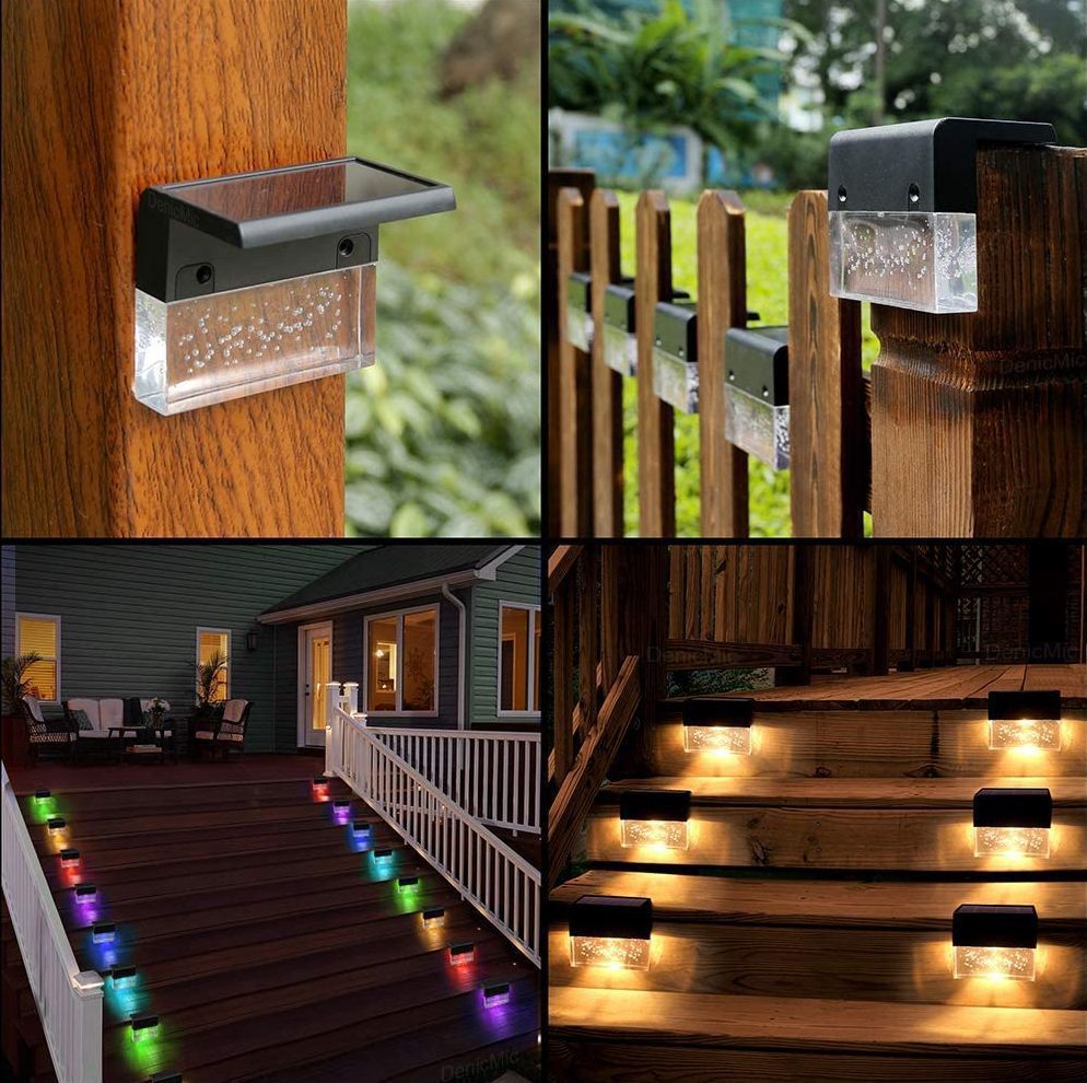 Waterproof New RGB LED Solar Light Step Fence Light - DropOnline.co