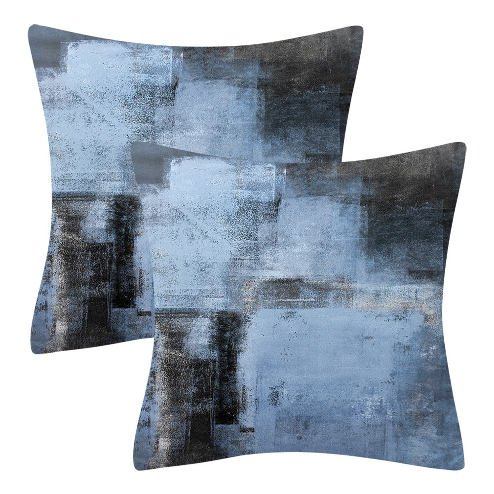 Modern Minimalist Blue Gray Abstract Decorative Cushion Sofa Cushion - DropOnline.co