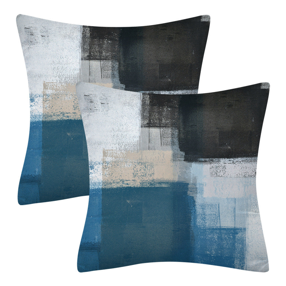 Modern Minimalist Blue Gray Abstract Decorative Cushion Sofa Cushion - DropOnline.co