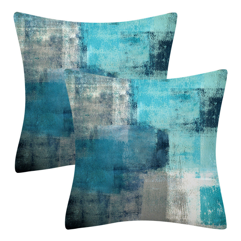 Modern Minimalist Blue Gray Abstract Decorative Cushion Sofa Cushion - DropOnline.co