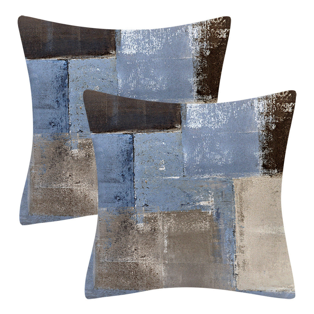 Modern Minimalist Blue Gray Abstract Decorative Cushion Sofa Cushion - DropOnline.co
