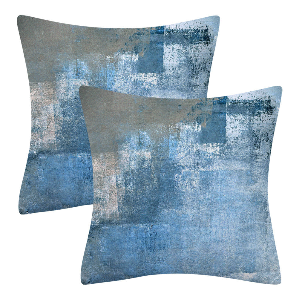 Modern Minimalist Blue Gray Abstract Decorative Cushion Sofa Cushion - DropOnline.co