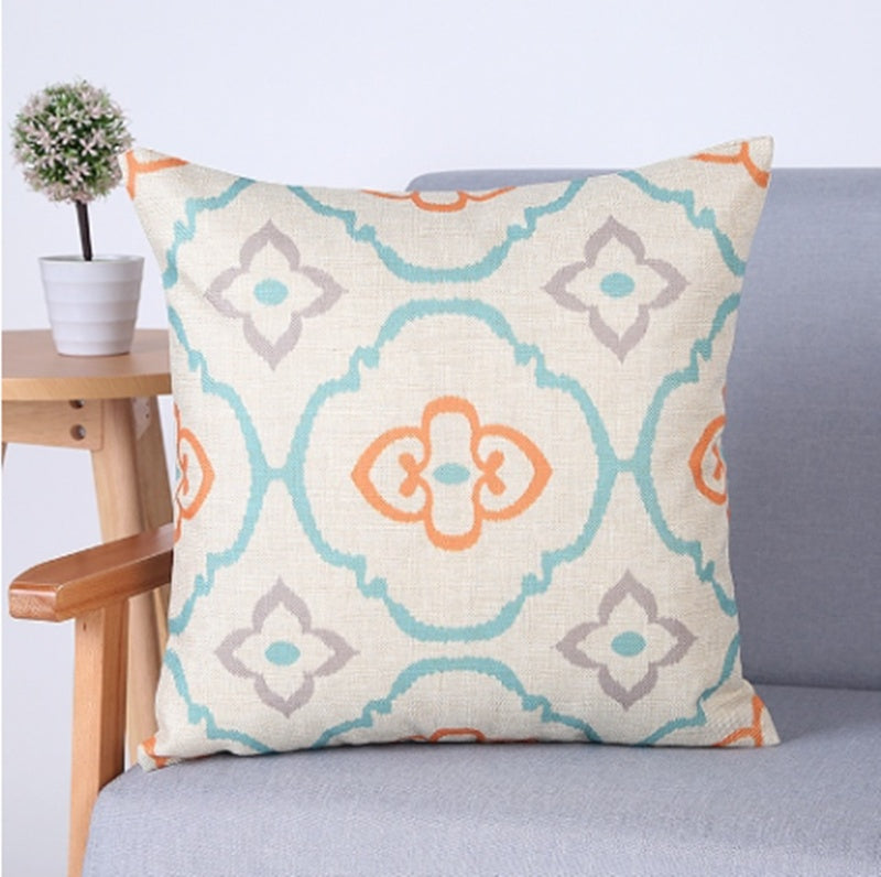 Linen Pillowcase Sofa Geometric Cushion Cover - DropOnline.co