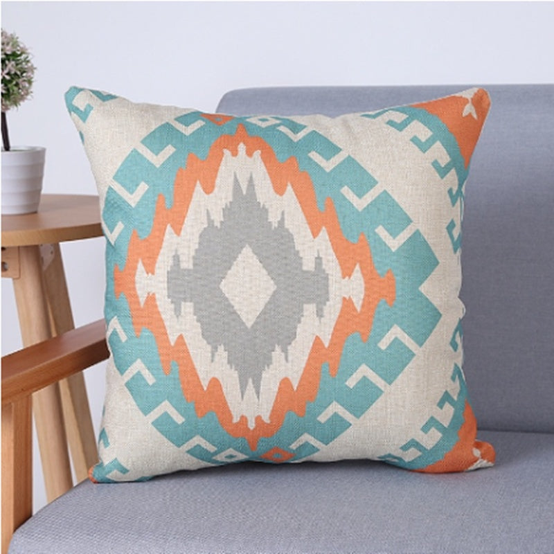 Linen Pillowcase Sofa Geometric Cushion Cover - DropOnline.co