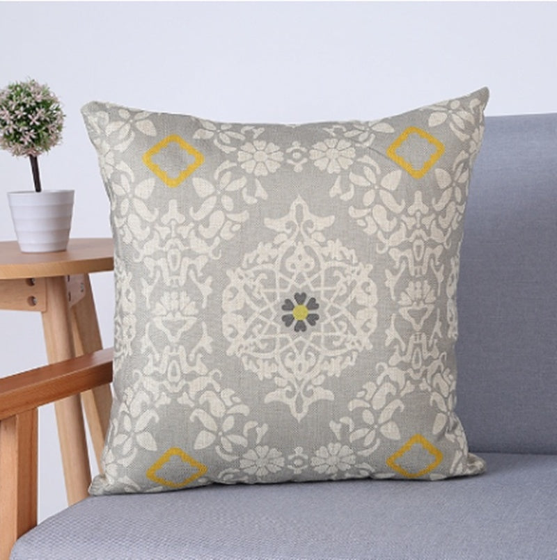 Linen Pillowcase Sofa Geometric Cushion Cover - DropOnline.co