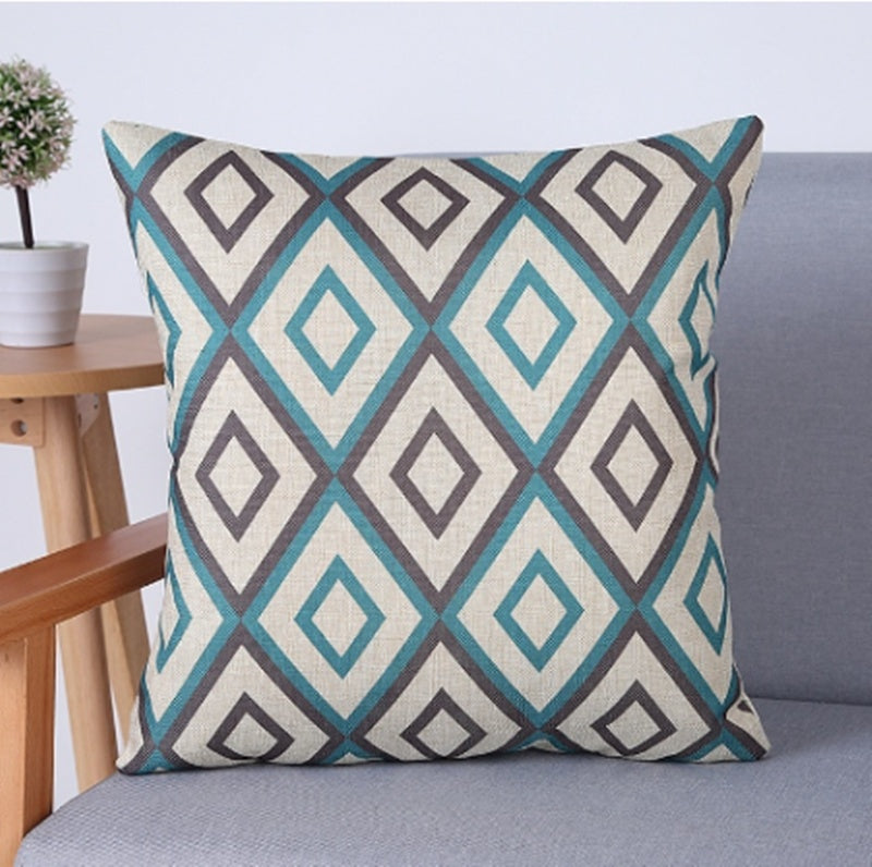 Linen Pillowcase Sofa Geometric Cushion Cover - DropOnline.co