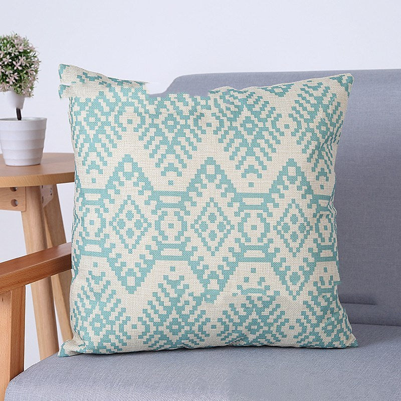 Linen Pillowcase Sofa Geometric Cushion Cover - DropOnline.co
