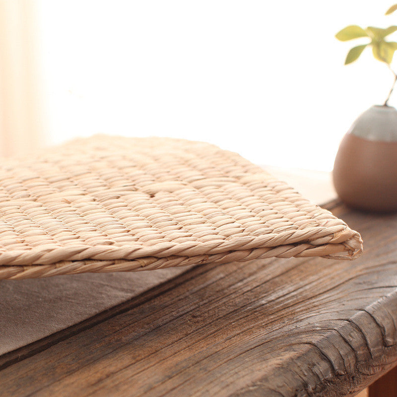 Handmade Cushion Straw Woven Futon Cushion - DropOnline.co