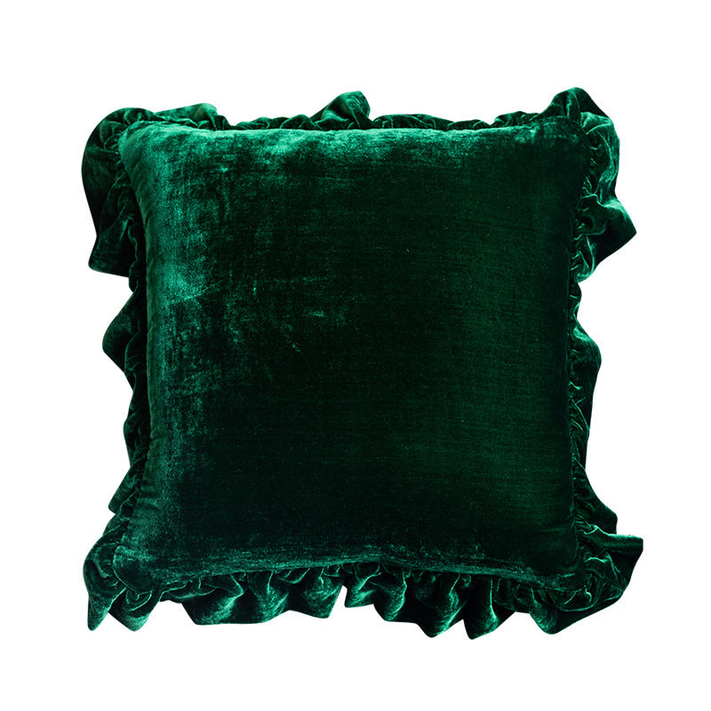 Cushion Lace Throw Pillow Solid Color Sofa Waist Pillow Bed Head Pillow Pillow Cover - DropOnline.co
