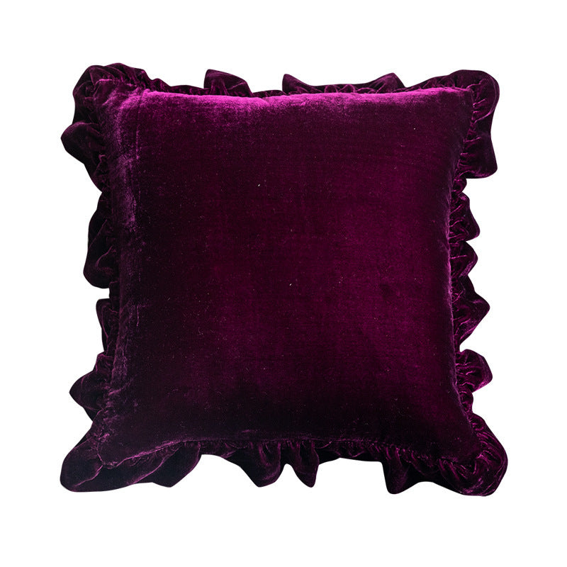 Cushion Lace Throw Pillow Solid Color Sofa Waist Pillow Bed Head Pillow Pillow Cover - DropOnline.co