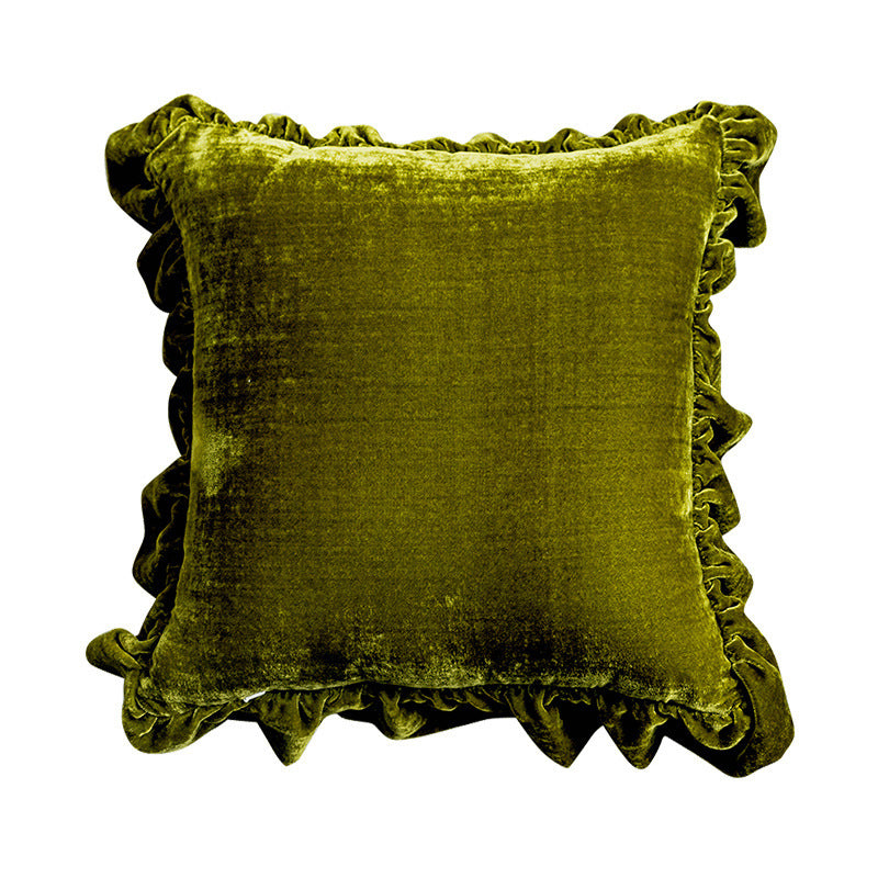 Cushion Lace Throw Pillow Solid Color Sofa Waist Pillow Bed Head Pillow Pillow Cover - DropOnline.co