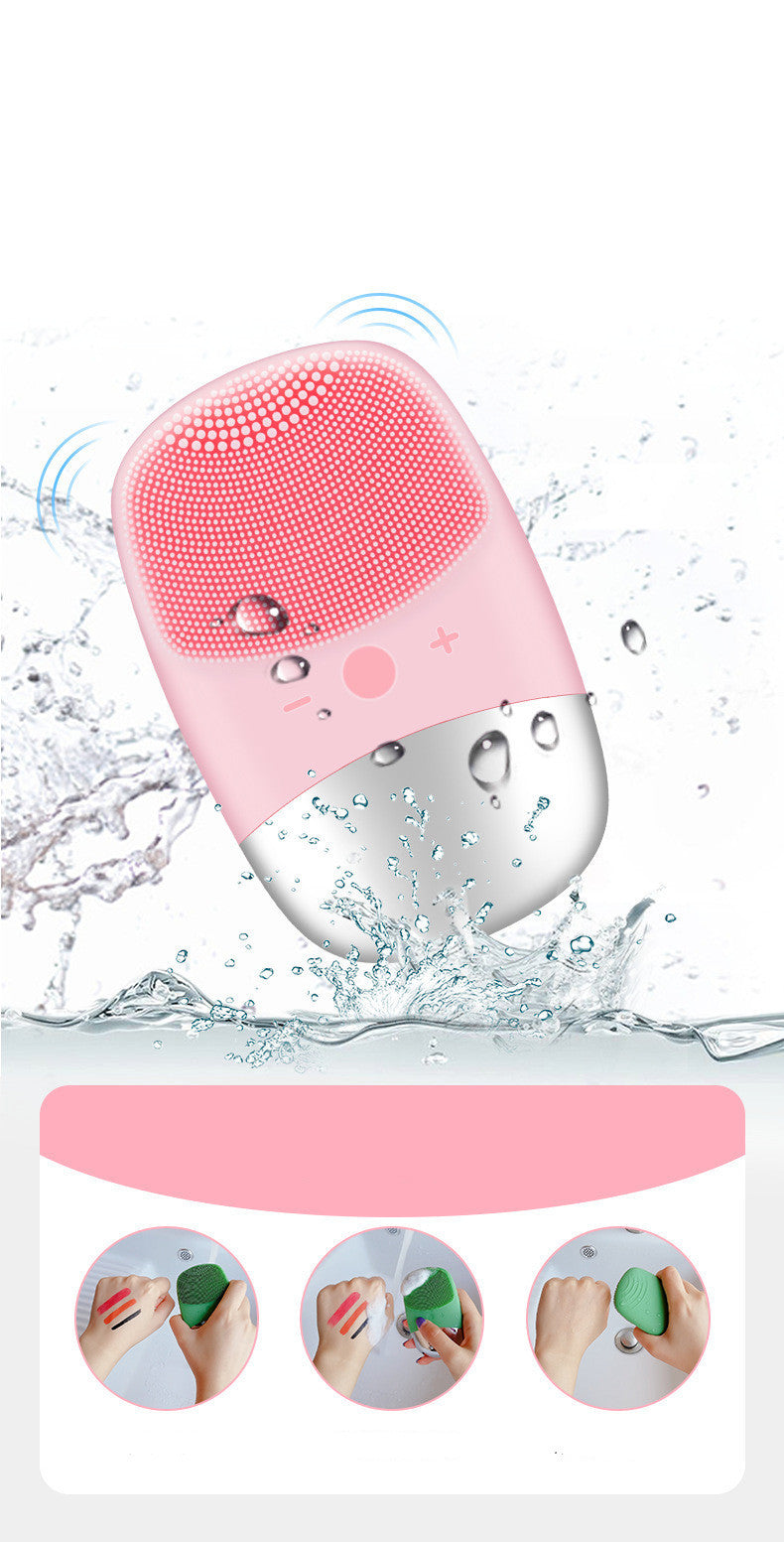 Mini Silicone Electric Face Cleansing Brush Electric Facial Cleanser Facial Cleansing Brush Skin Massager Skin Care Tools - DropOnline.co