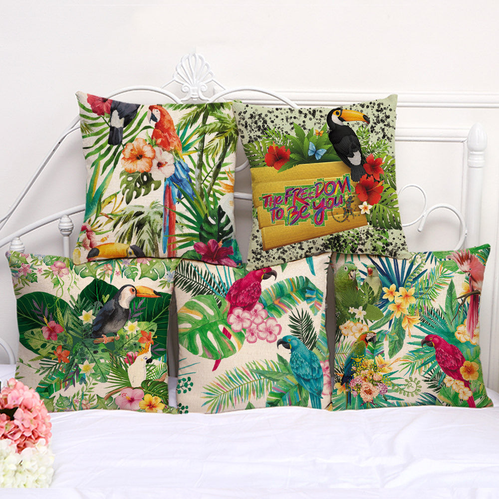 Tropical Plant Cushion Cover Living Room Sofa - DropOnline.co