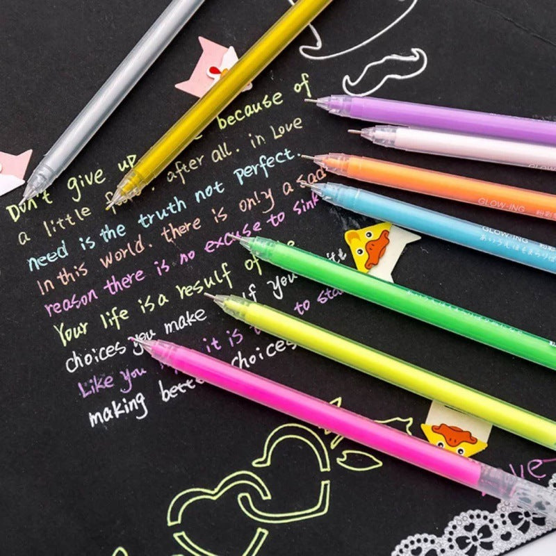 Highlighter Pen Set Flashing Pen Cute Korean Style Highlight Pen Color Gel Pen - DropOnline.co