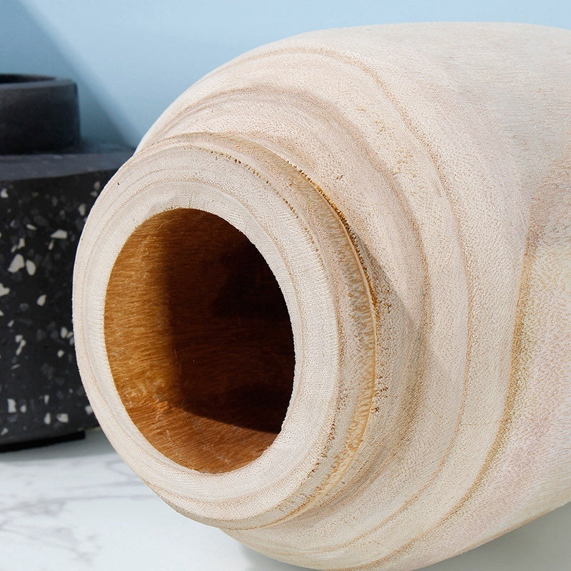Wooden Vase Decoration Living Room Solid Wood Tableware Vase Decoration Home Decoration - DropOnline.co