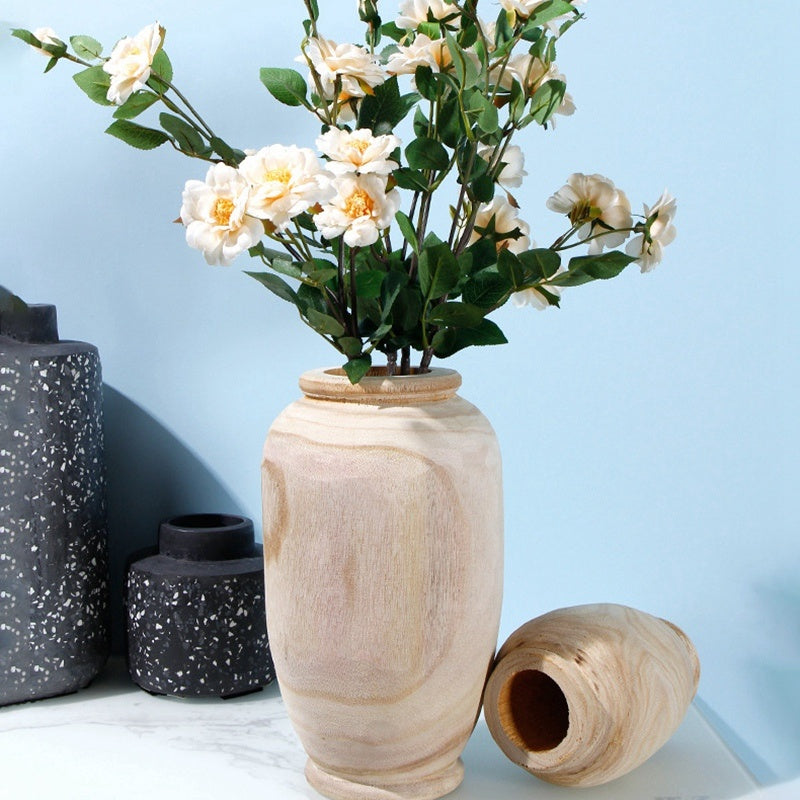 Wooden Vase Decoration Living Room Solid Wood Tableware Vase Decoration Home Decoration - DropOnline.co
