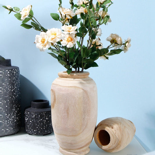 Wooden Vase Decoration Living Room Solid Wood Tableware Vase Decoration Home Decoration - DropOnline.co