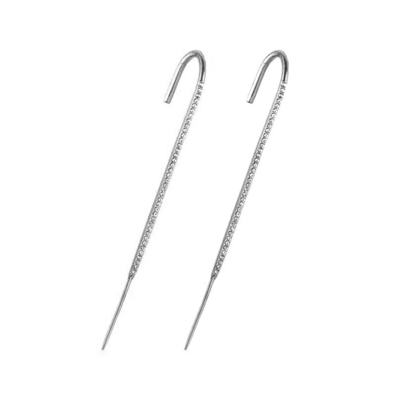 Glistening Ear Wrap Crawler Zircon Earrings Piercing Earrings Premium Earrings - DropOnline.co