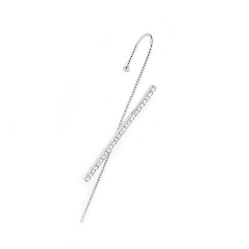 Glistening Ear Wrap Crawler Zircon Earrings Piercing Earrings Premium Earrings - DropOnline.co