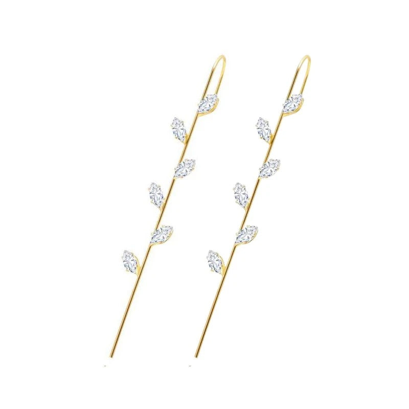 Glistening Ear Wrap Crawler Zircon Earrings Piercing Earrings Premium Earrings - DropOnline.co