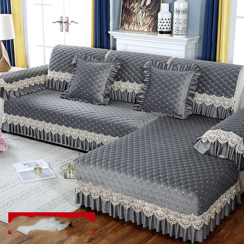 Customized Winter Thick Anti-Skid Plush Sofa Cushion Fabric Cushion Simple European Style - DropOnline.co