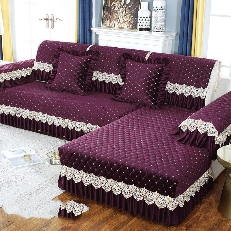 Customized Winter Thick Anti-Skid Plush Sofa Cushion Fabric Cushion Simple European Style - DropOnline.co