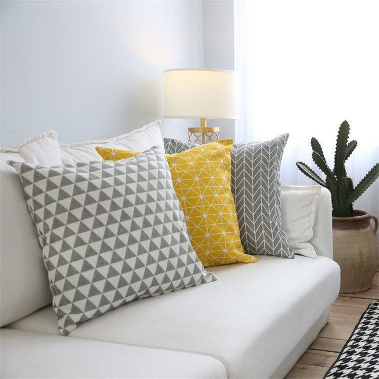Literary  Sofa Cushion Pillow Cushion Cover Lattice Hug Pillowcase - DropOnline.co