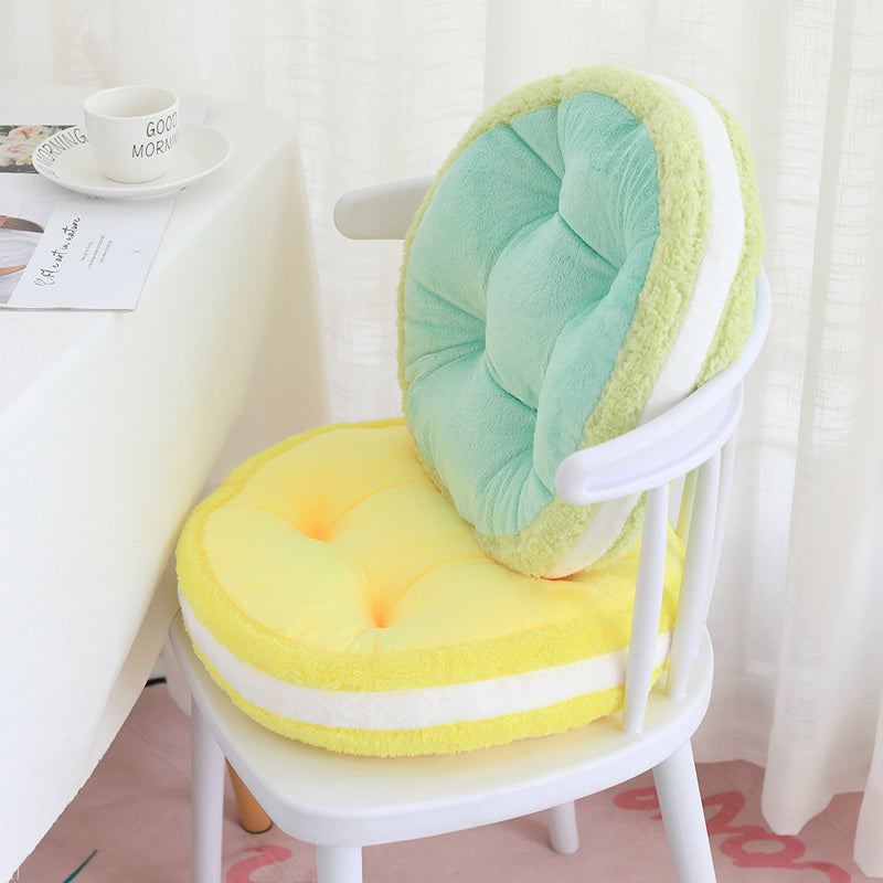Ns Cute Macaron Biscuit Thickened Stool Cushion Cushion Office Bay Window Student Ass Dining Chair Cushion - DropOnline.co
