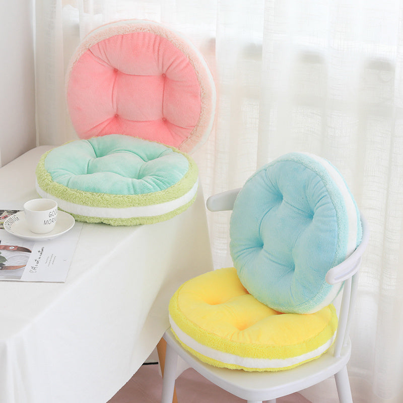 Ns Cute Macaron Biscuit Thickened Stool Cushion Cushion Office Bay Window Student Ass Dining Chair Cushion - DropOnline.co