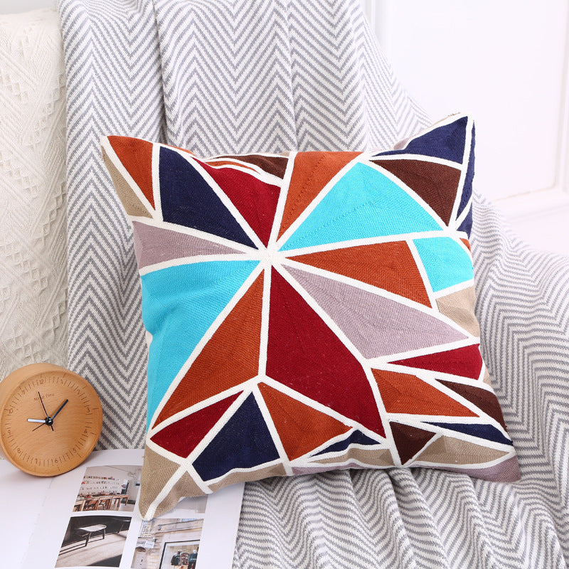 Taobao Hot Sale New Nordic Simple Home Embroidery Pillow Full Embroidered Bohemian Simple Embroidered Cushion - DropOnline.co