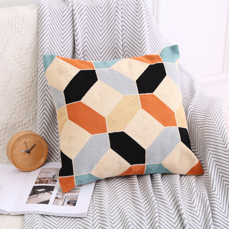 Taobao Hot Sale New Nordic Simple Home Embroidery Pillow Full Embroidered Bohemian Simple Embroidered Cushion - DropOnline.co