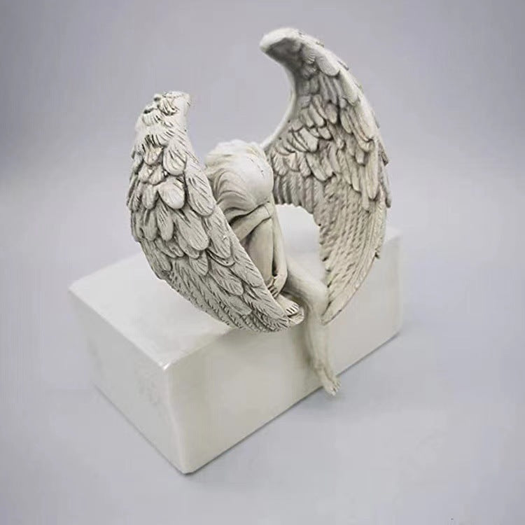Redemption Angel Statue Ornaments Creative Sculpture Decoration Remembrance and Redemption Figurines Religious Garden Home Decor - DropOnline.co