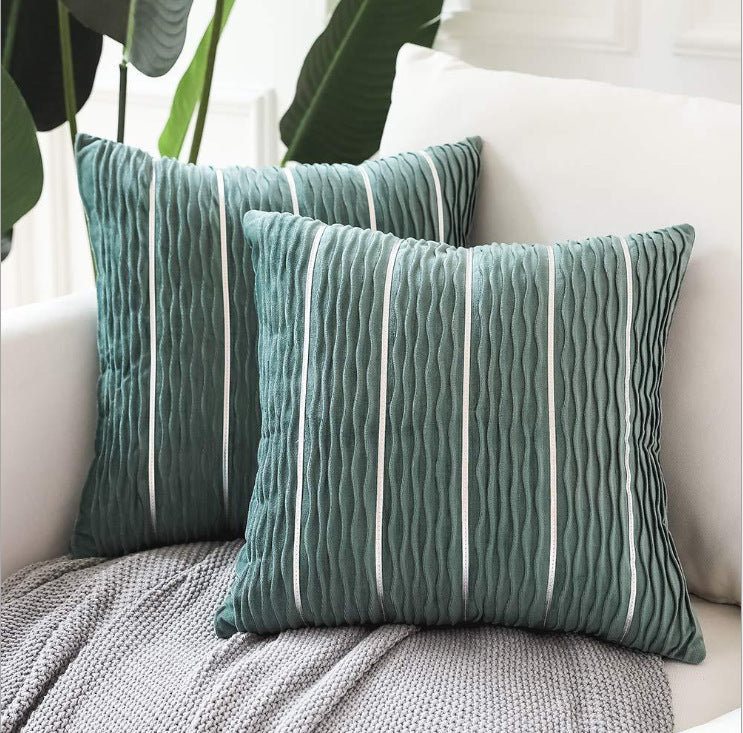 Simple Luxury Striped Velvet Pillow Cover Pillow Cushion Cover Pillow Case Covers for Sofa Flannel Velvet Sofa Cushion Cover - DropOnline.co