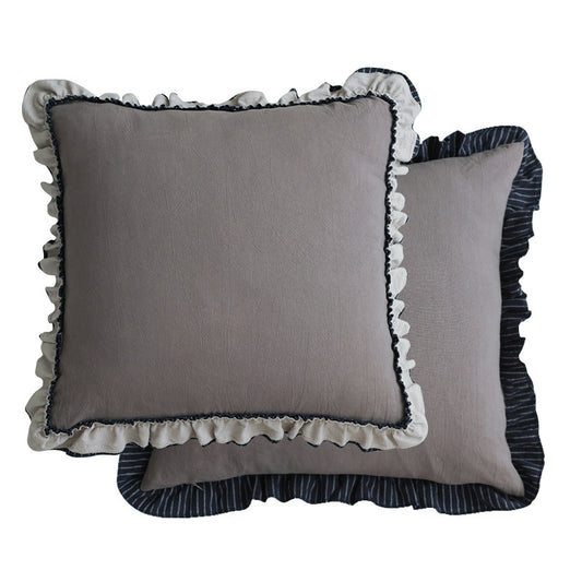 Pastoral Striped Sofa Cushion British Style Sweet Pillowcase - DropOnline.co