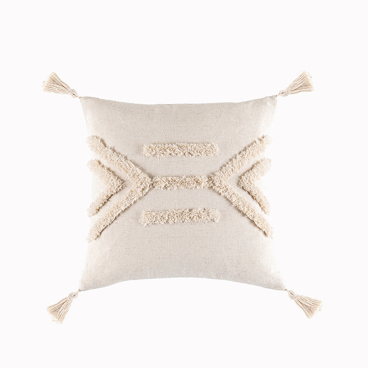 Bohemian Famous Style Tufted Pillow Cover Modern Minimalist Cushion Cover Geometric Tassel Pillow Cover - DropOnline.co