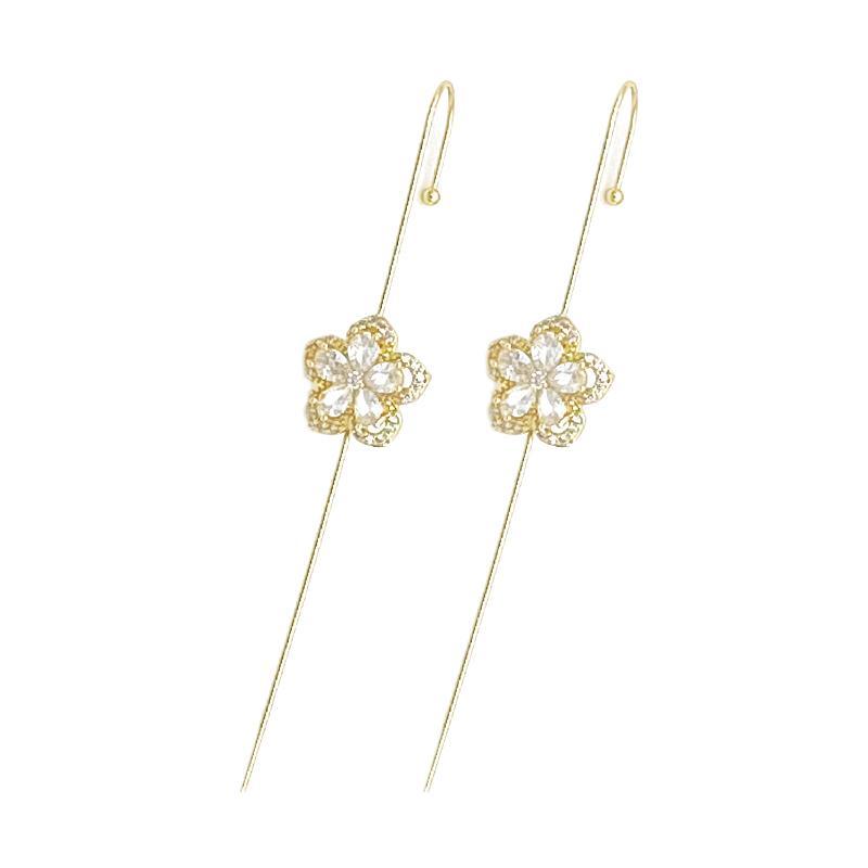 Glistening Ear Wrap Crawler Zircon Earrings Piercing Earrings Premium Earrings - DropOnline.co