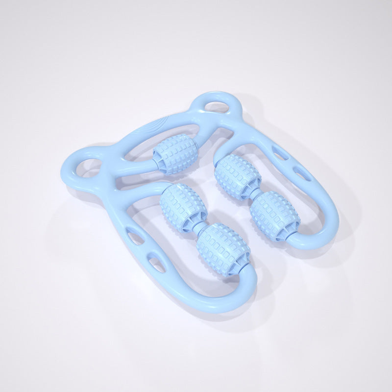 U Shape Trigger Point Massage Roller Full Body Massage Tool Arm Leg Neck Muscle Massager 4 Wheels Fitness Device For Sports - DropOnline.co