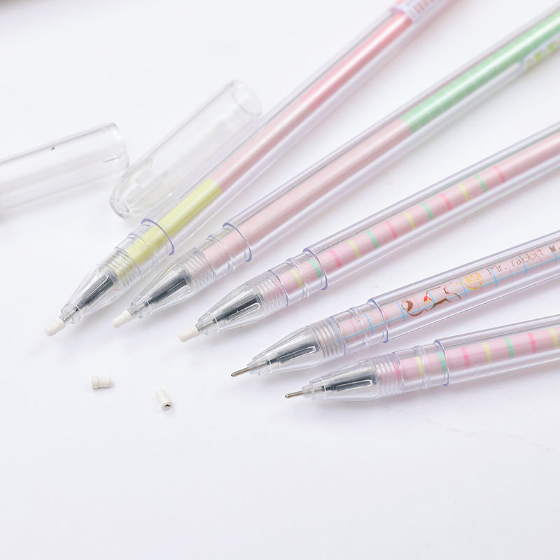 Cute Cartoon Small Fresh Luminous Rabbit Long Ears Signature Pen with Dust Plug Gel Pen, High-quality Pen - DropOnline.co