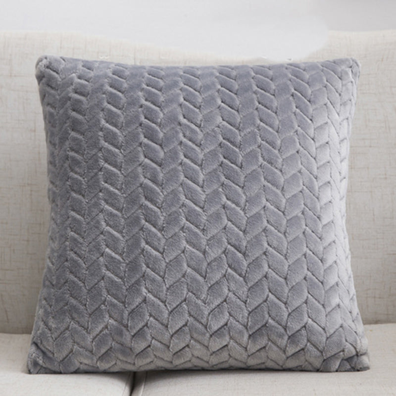 Flannel Solid Color Throw Pillow Sofa Cover Cushion Cover Nordic Style Simple Style - DropOnline.co