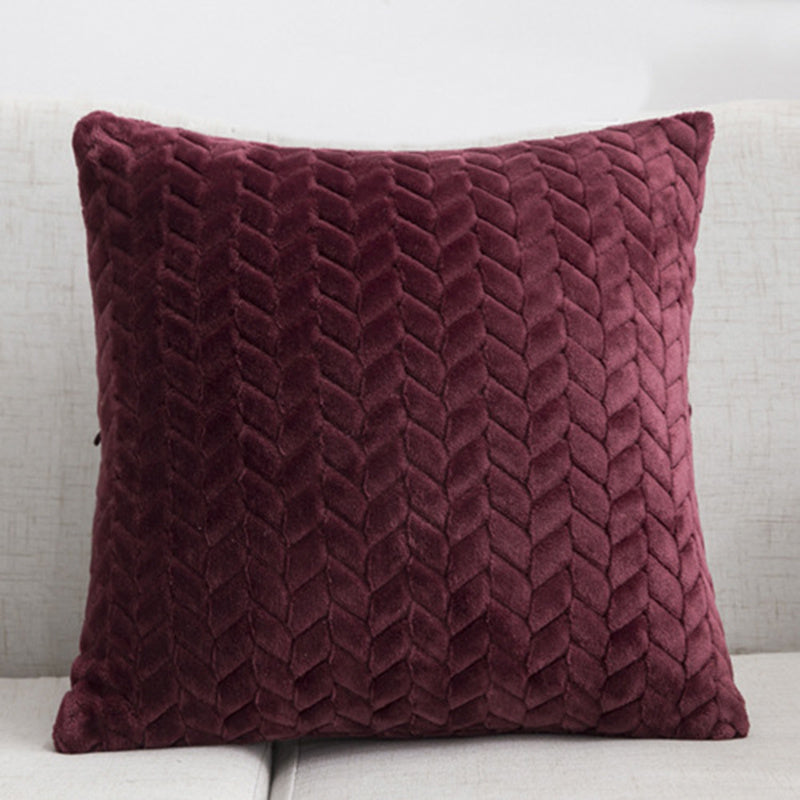 Flannel Solid Color Throw Pillow Sofa Cover Cushion Cover Nordic Style Simple Style - DropOnline.co