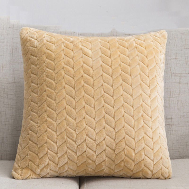 Flannel Solid Color Throw Pillow Sofa Cover Cushion Cover Nordic Style Simple Style - DropOnline.co