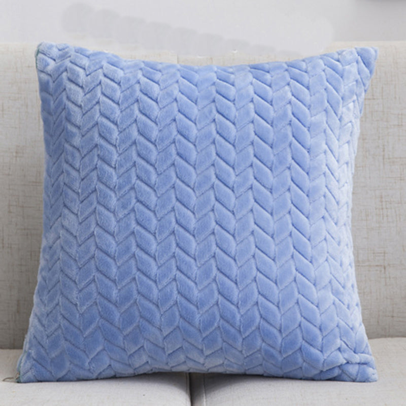 Flannel Solid Color Throw Pillow Sofa Cover Cushion Cover Nordic Style Simple Style - DropOnline.co
